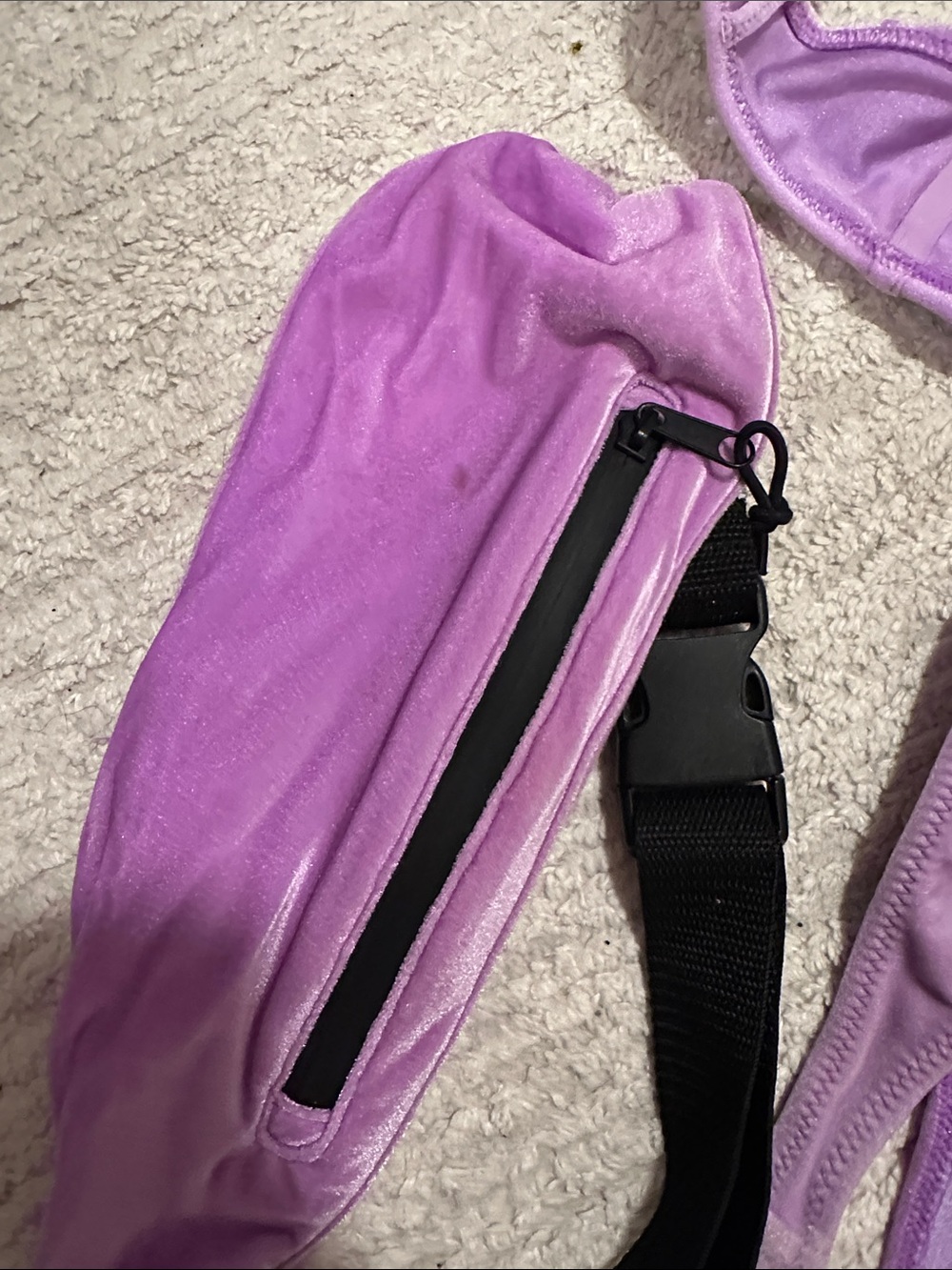 TRIANGL Lilac Velvet Bikini Set with Matching Fanny Pack - Picture 4 of 5